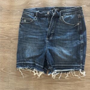 Judy Blue Distressed Dark Blue Jean Shorts